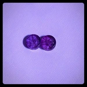 Purple glass 3/4 19mm ear plugs